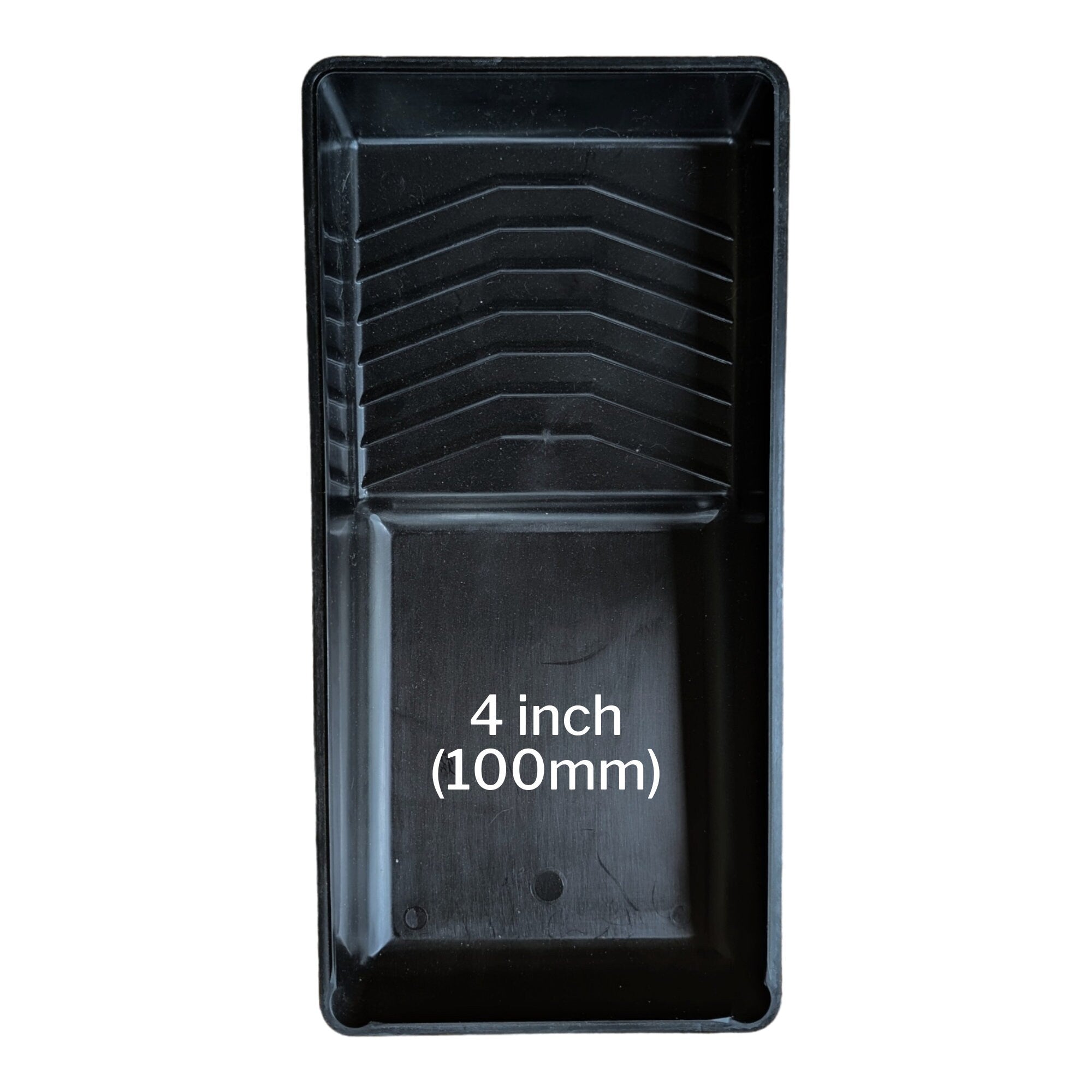 Black paint roller tray - 4 inch, from above