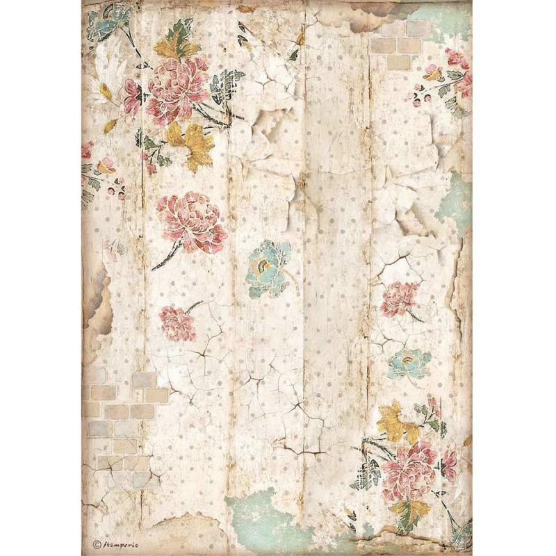Stamperia Alice Wall Texture rice paper - sheet