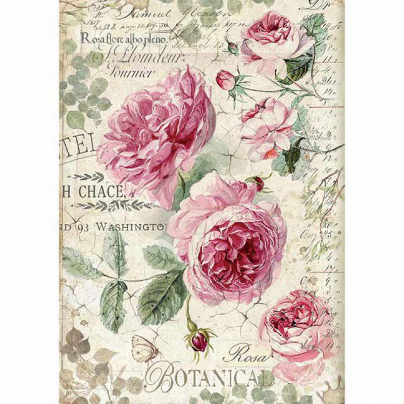 Stamperia Botanic English Roses rice paper - sheet