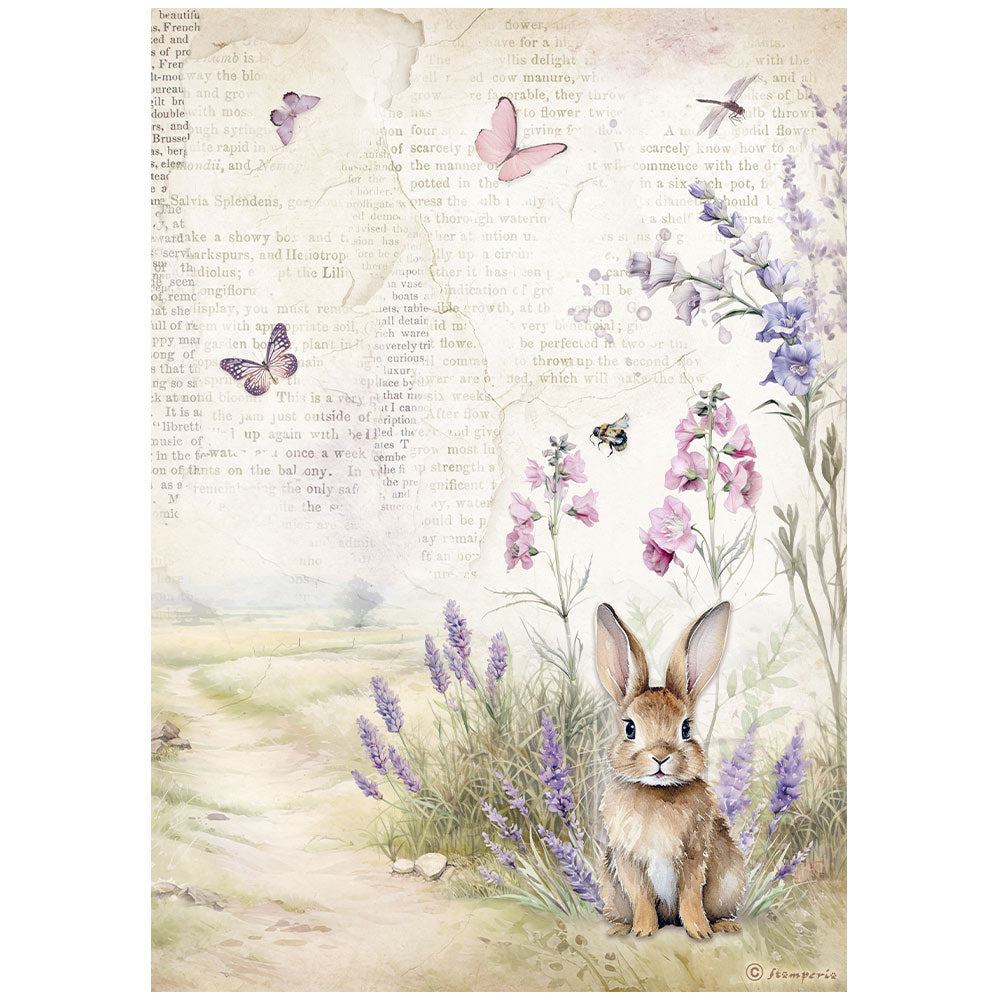 Stamperia Lavender Bunny rice paper - sheet