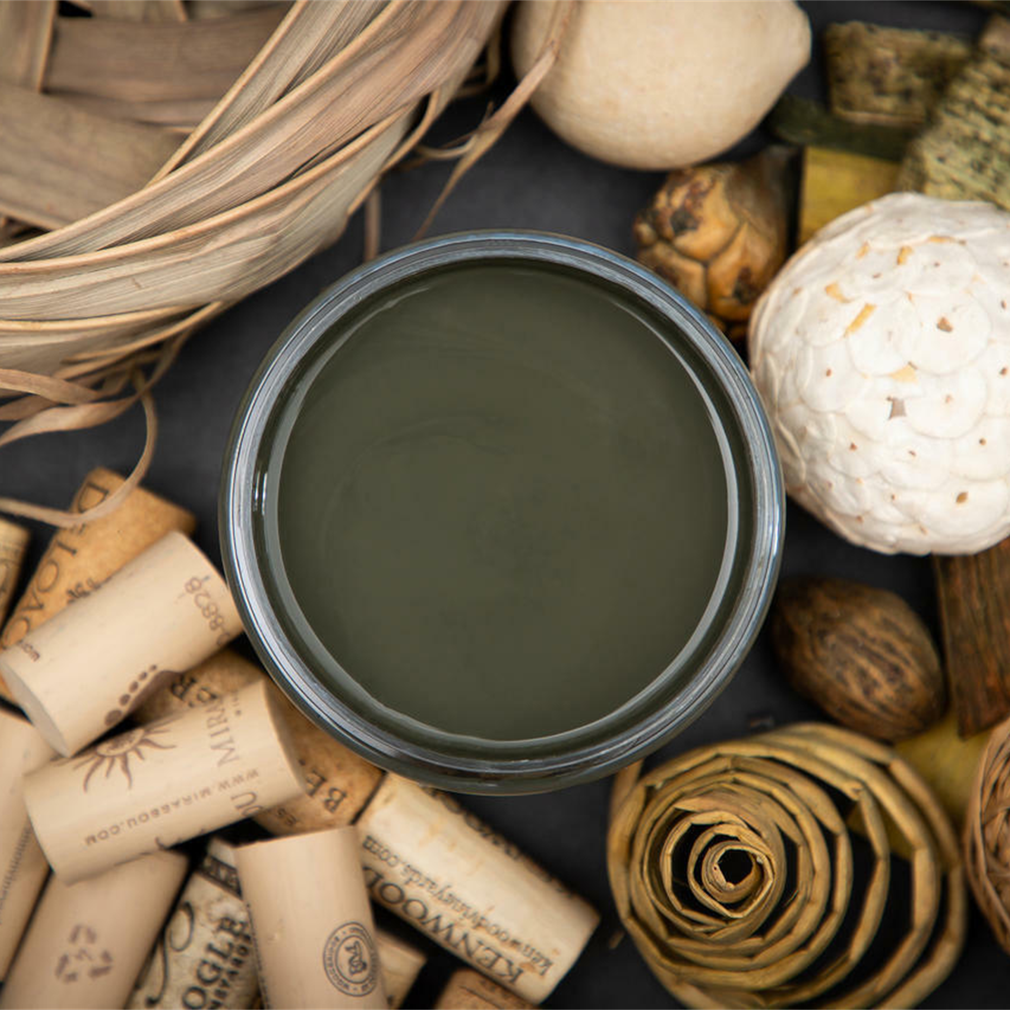 Dixie Belle Collard Greens chalk mineral paint - flat lay