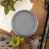 Dixie Belle Hurricane Gray chalk mineral paint - flat lay