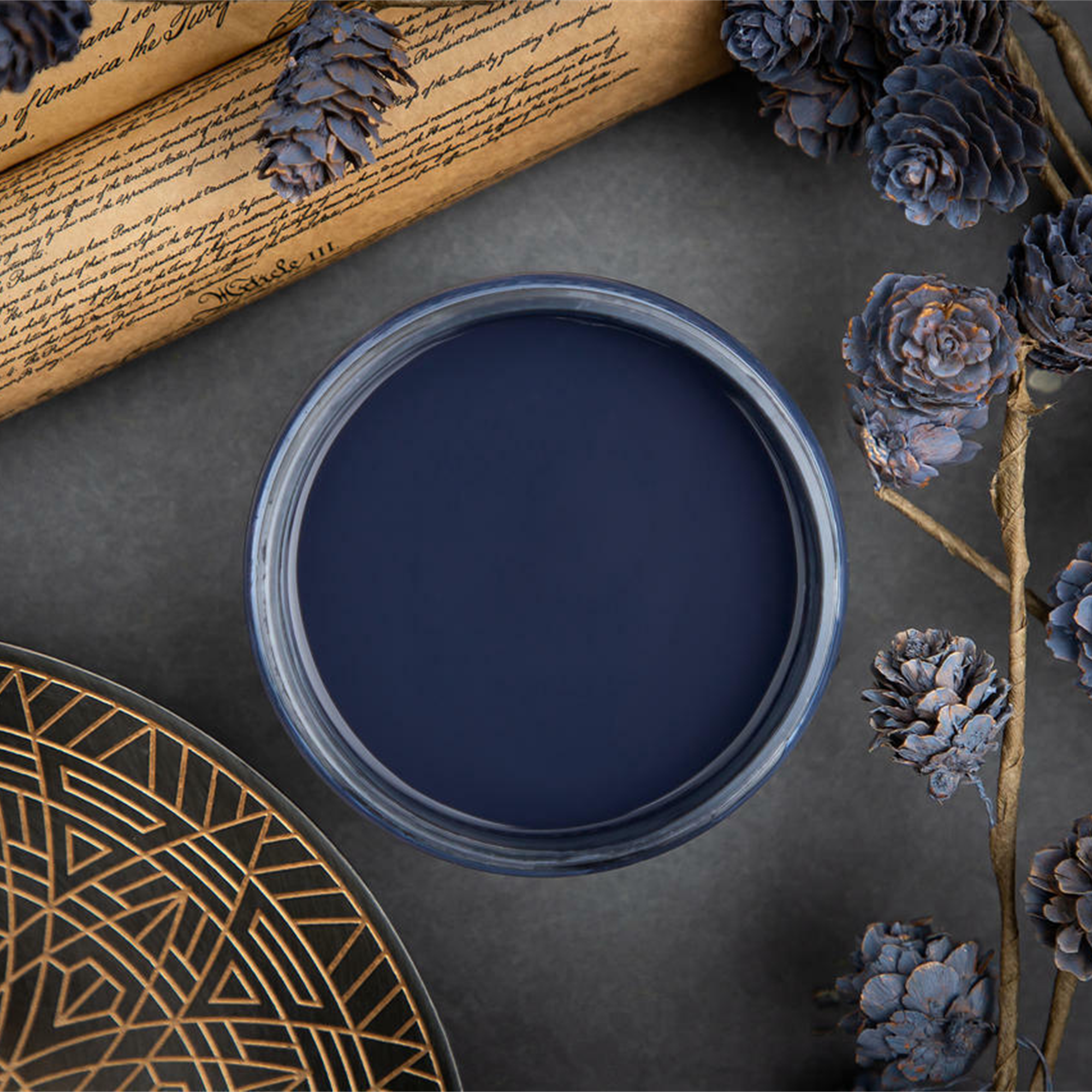 Dixie Belle In the Navy chalk mineral paint - flat lay