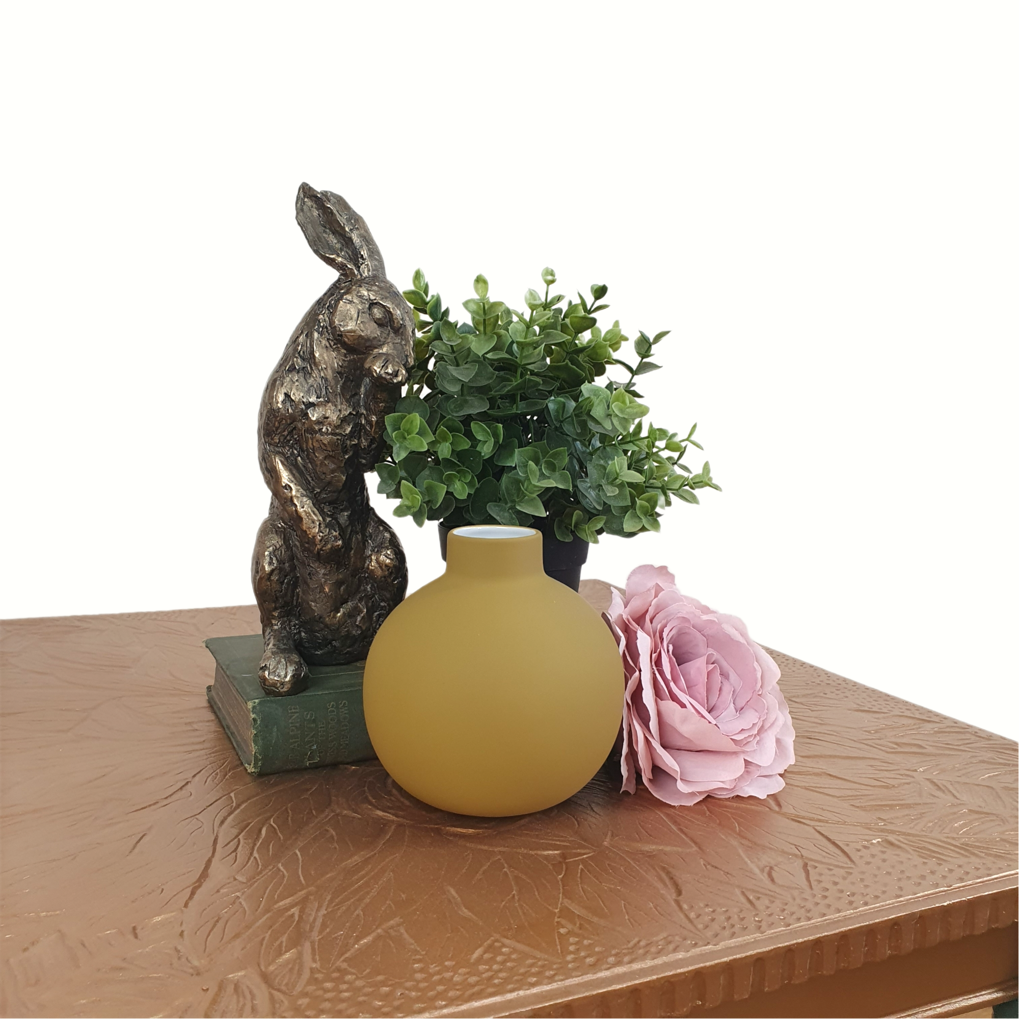 Gold-topped square coffee table