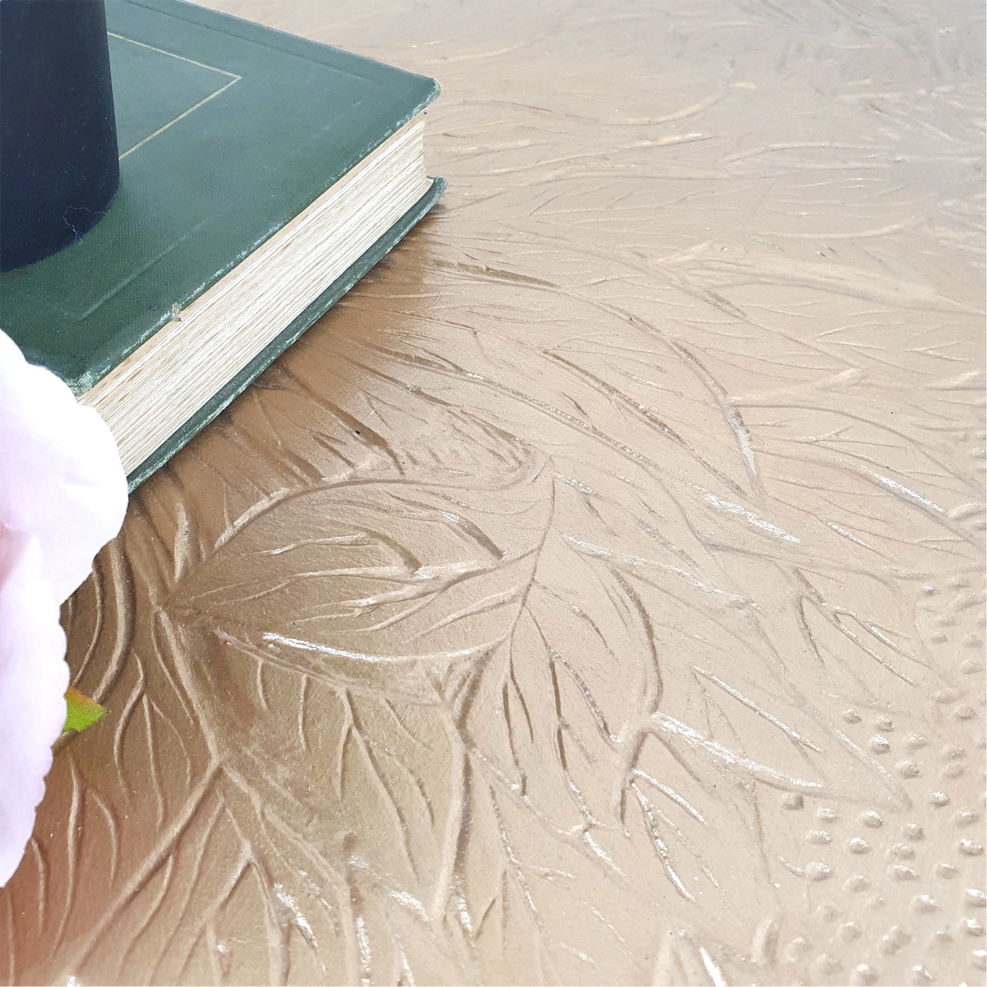Gold-topped square coffee table