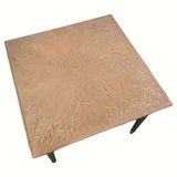 Gold-topped square coffee table
