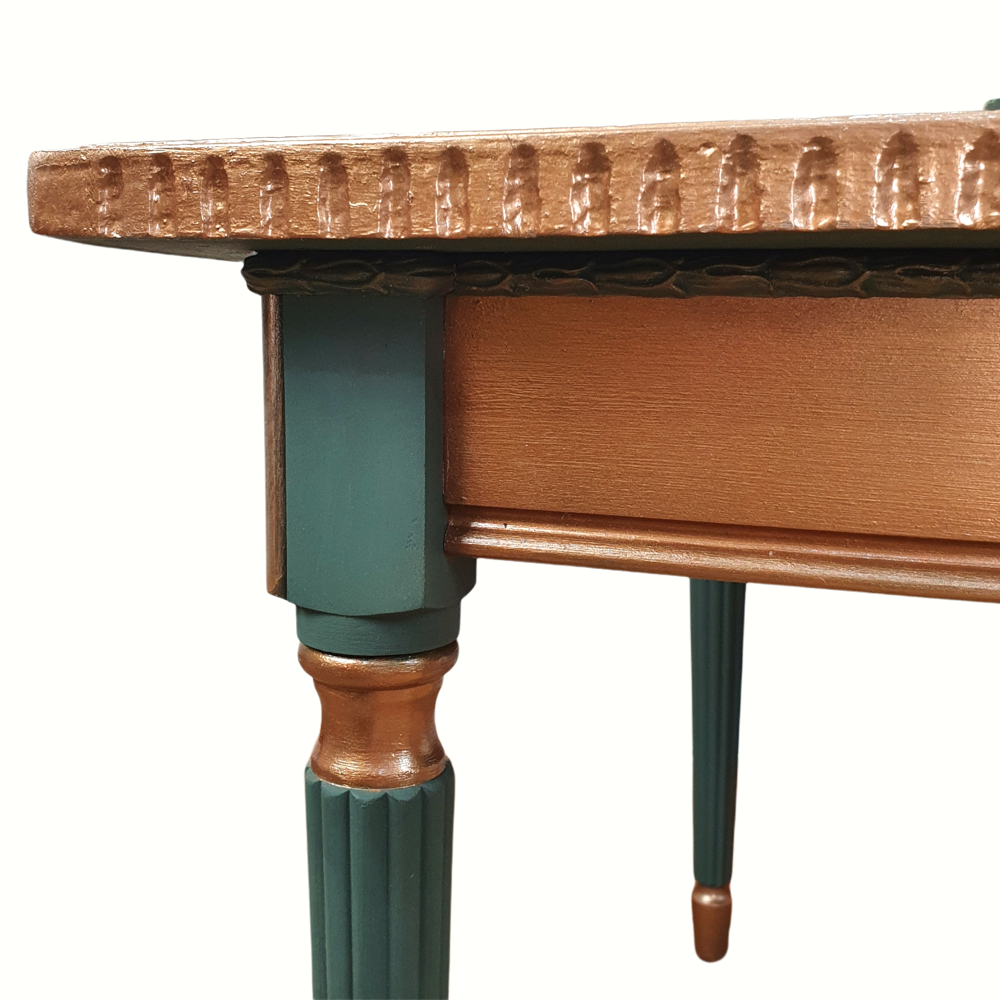 Gold-topped square coffee table