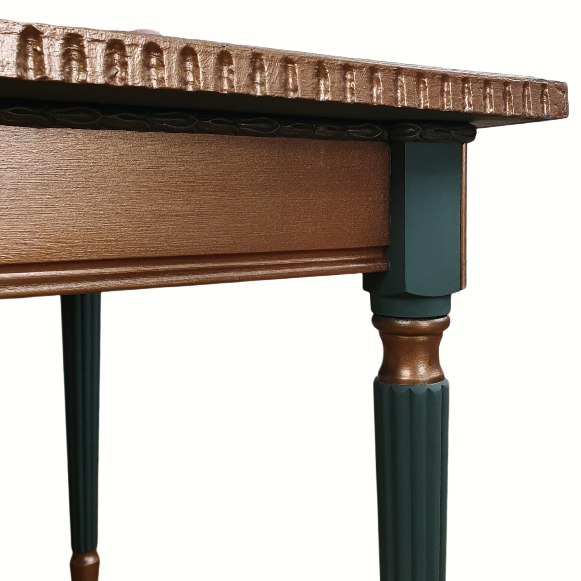 Gold-topped square coffee table