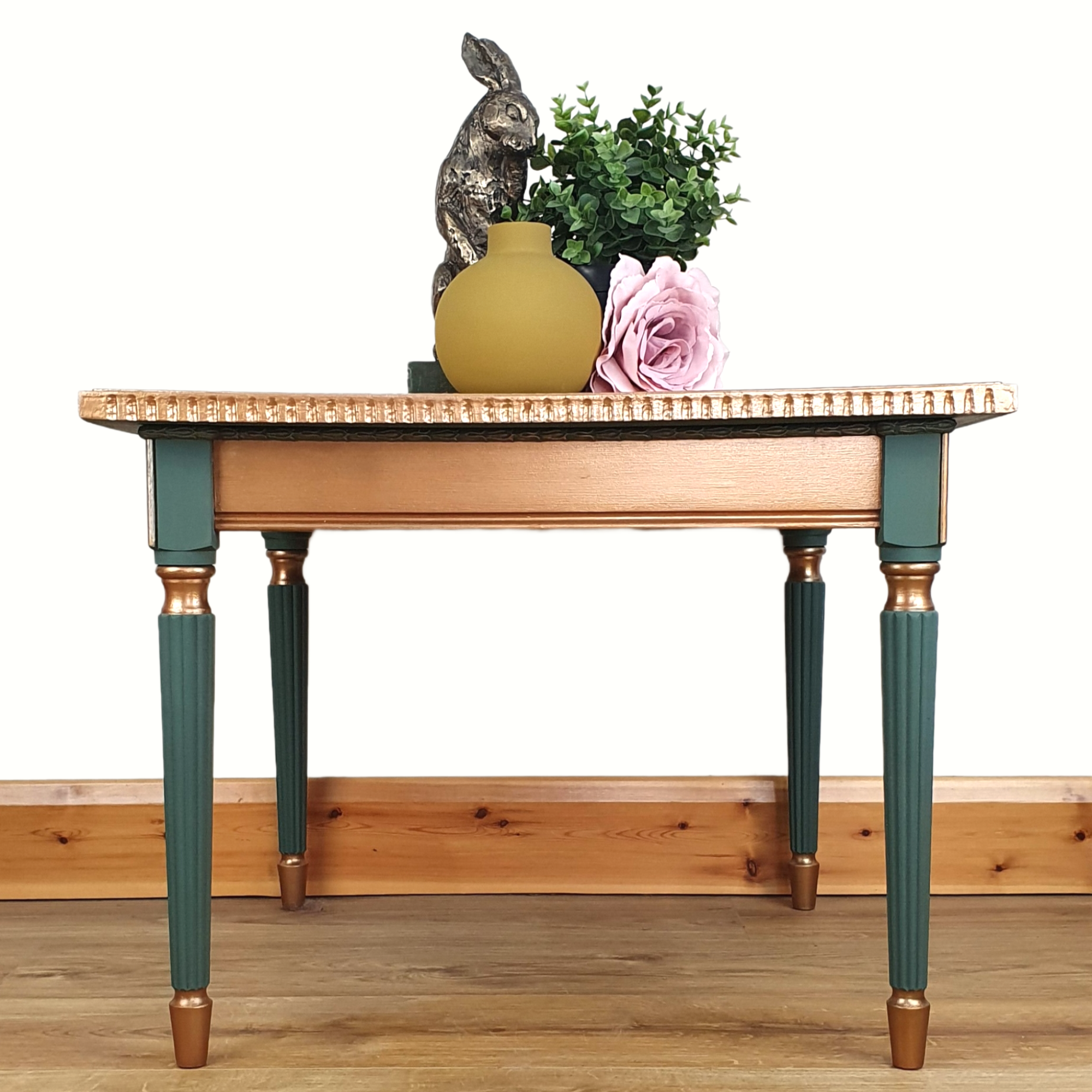 Gold-topped square coffee table
