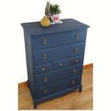 Blue Stag Minstrel tallboy chest of drawers